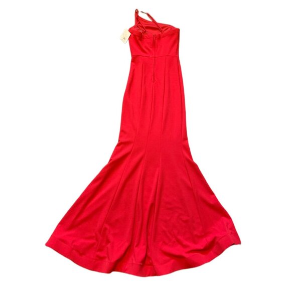 Teeze Me Women’s Crepe One Shoulder Sheath Red Prom Dress Size 1 NWT - Picture 2 of 8